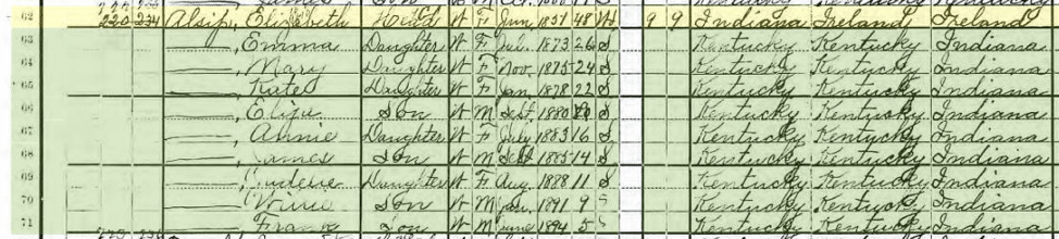 1900 Census, Hancock County, Kentucky